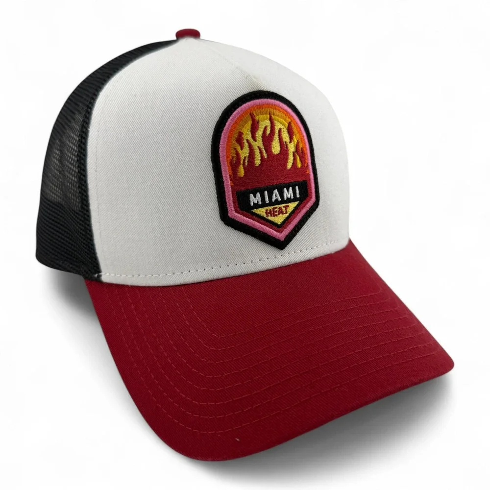 New Era Miami Heat NBA Red A-Frame 9Forty Trucker‎ Snapback Adjustable Hat Cap